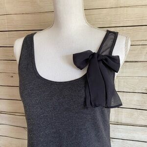 Gap Tank Top with Bow Embellishment Charcoal
